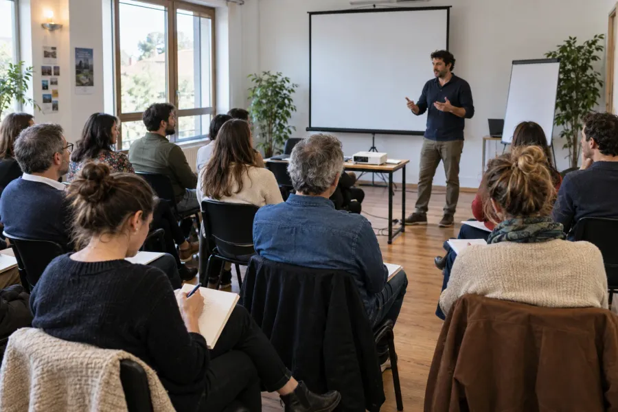Illustration : un séminaire réunit une petite équipe.
